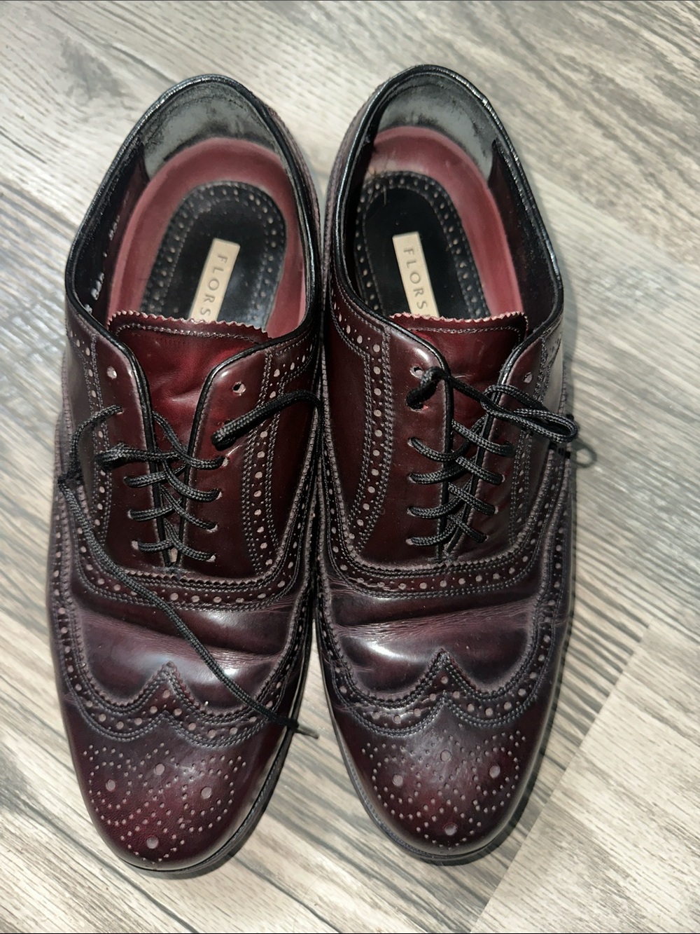Florsheim Lexington wingtip oxford dress shoes burgundy men’s size 8
